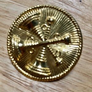 Blackinton 3 cross bugel pin-gold plated
